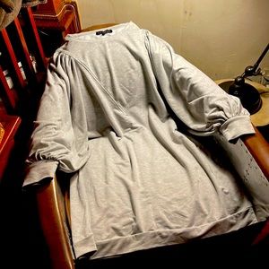 ELOQUII light grey sweatshirt cotton dress beautiful stitching